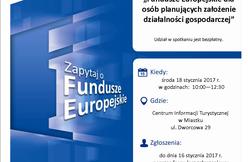 Spotkanie informacyjne w Miastku: „Fundusze Europejskie dla osób planujących założenie działalności gospodarczej”